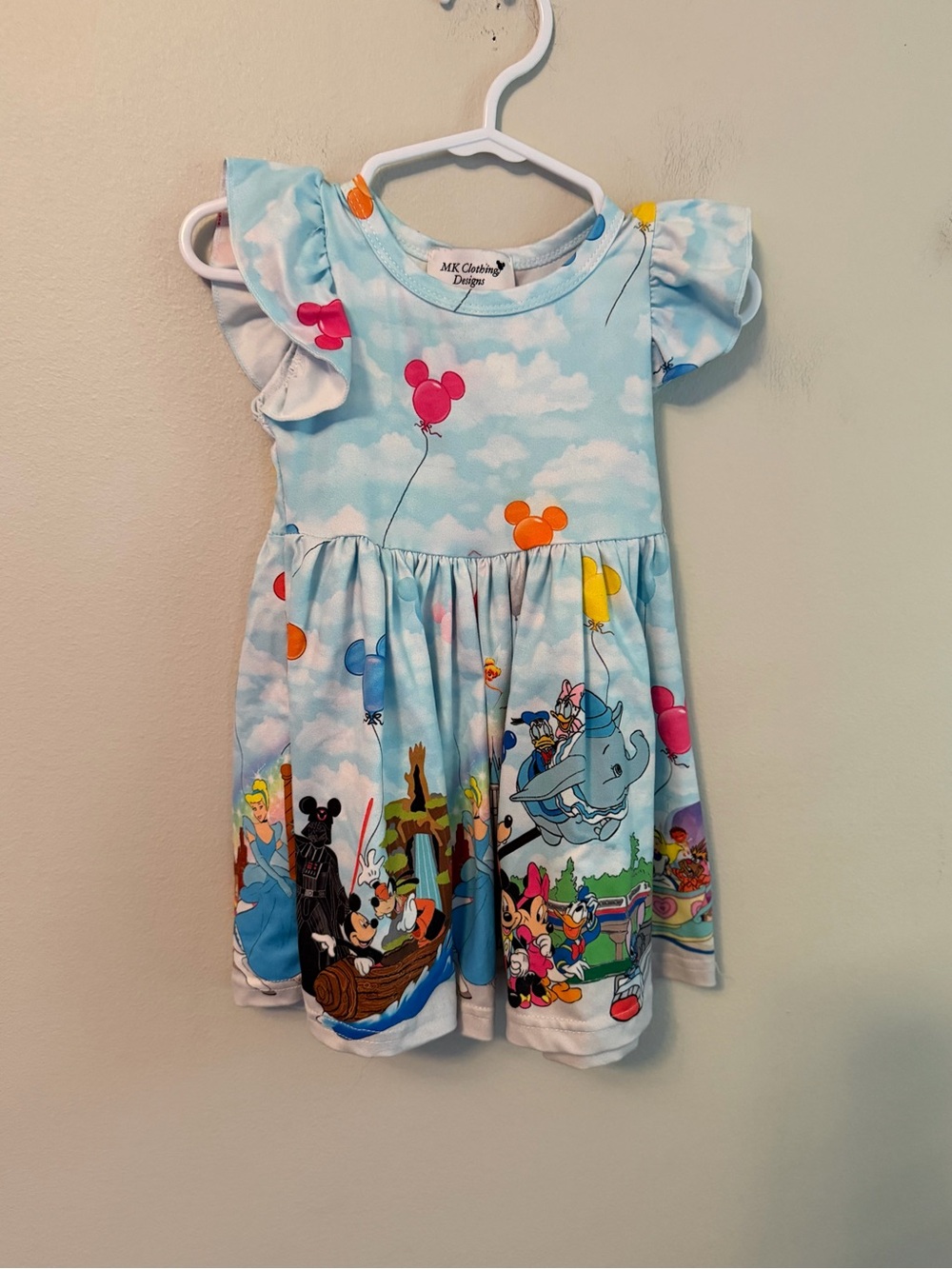 Magic Kingdom Designs Blue Disney Balloon Print Dress
